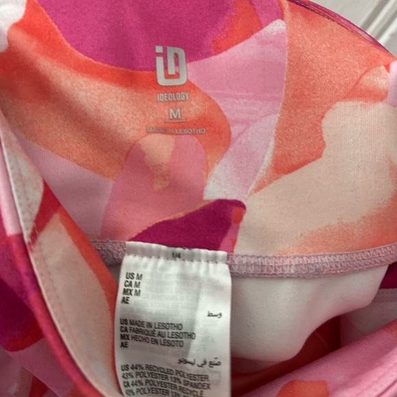 EUC Ideology Pink and Orange Floral Leggings, Cropped w/Banded Waistband - Picture 3 of 12